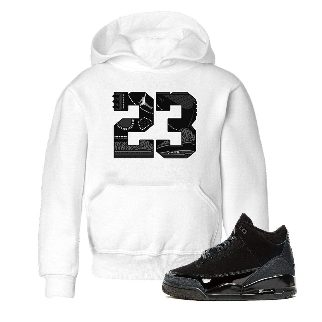 Air Jordan 3 Black Cat shirts to match jordans 23 sneaker match tees Jordan 3 Retro Black Cat best t shirts to wear with jordans SNRT Sneaker Tees Youth Baby White 1 tee