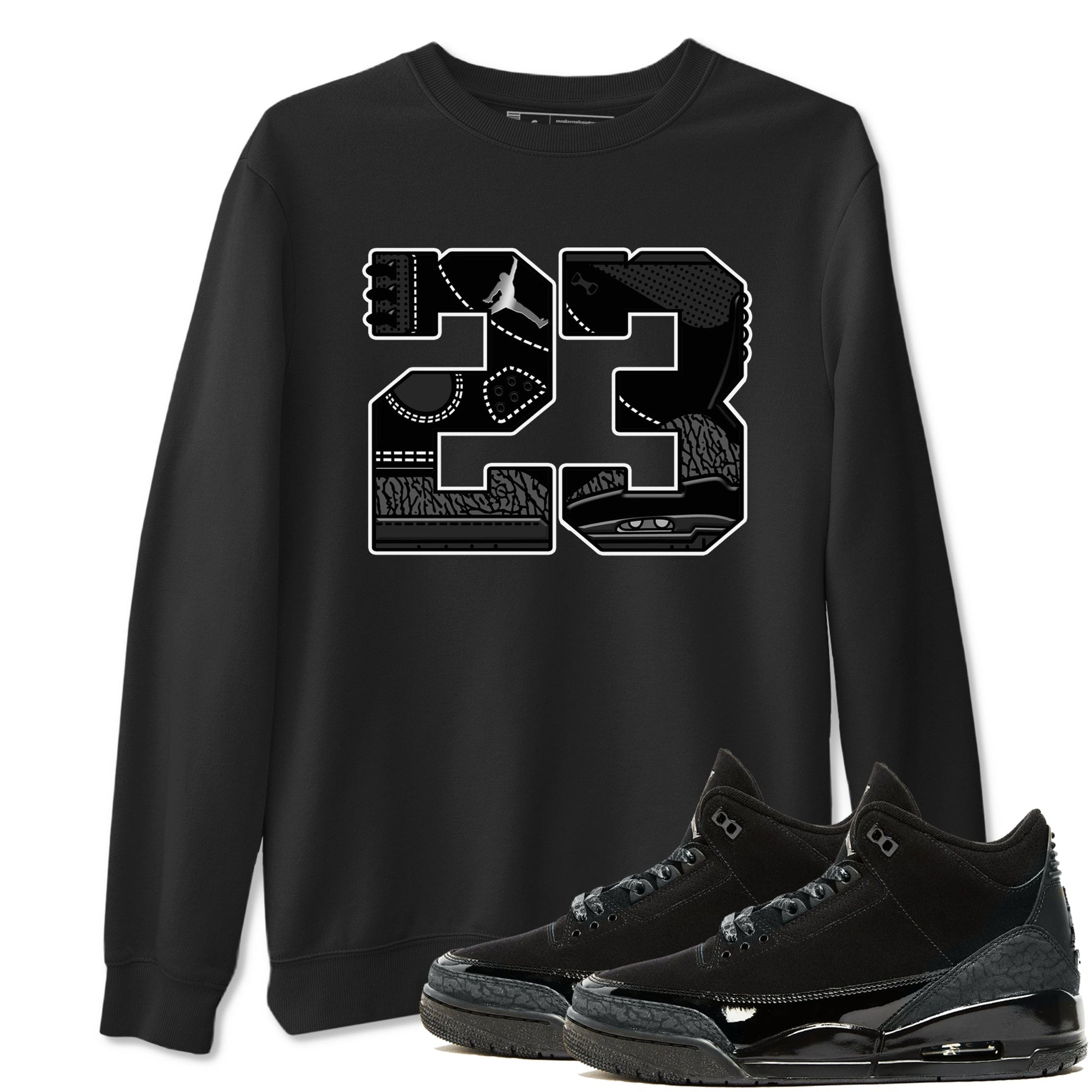 Air Jordan 3 Black Cat shirts to match jordans 23 sneaker match tees Jordan 3 Retro Black Cat best t shirts to wear with jordans SNRT Sneaker Tees unisex cotton Black 1 shirts