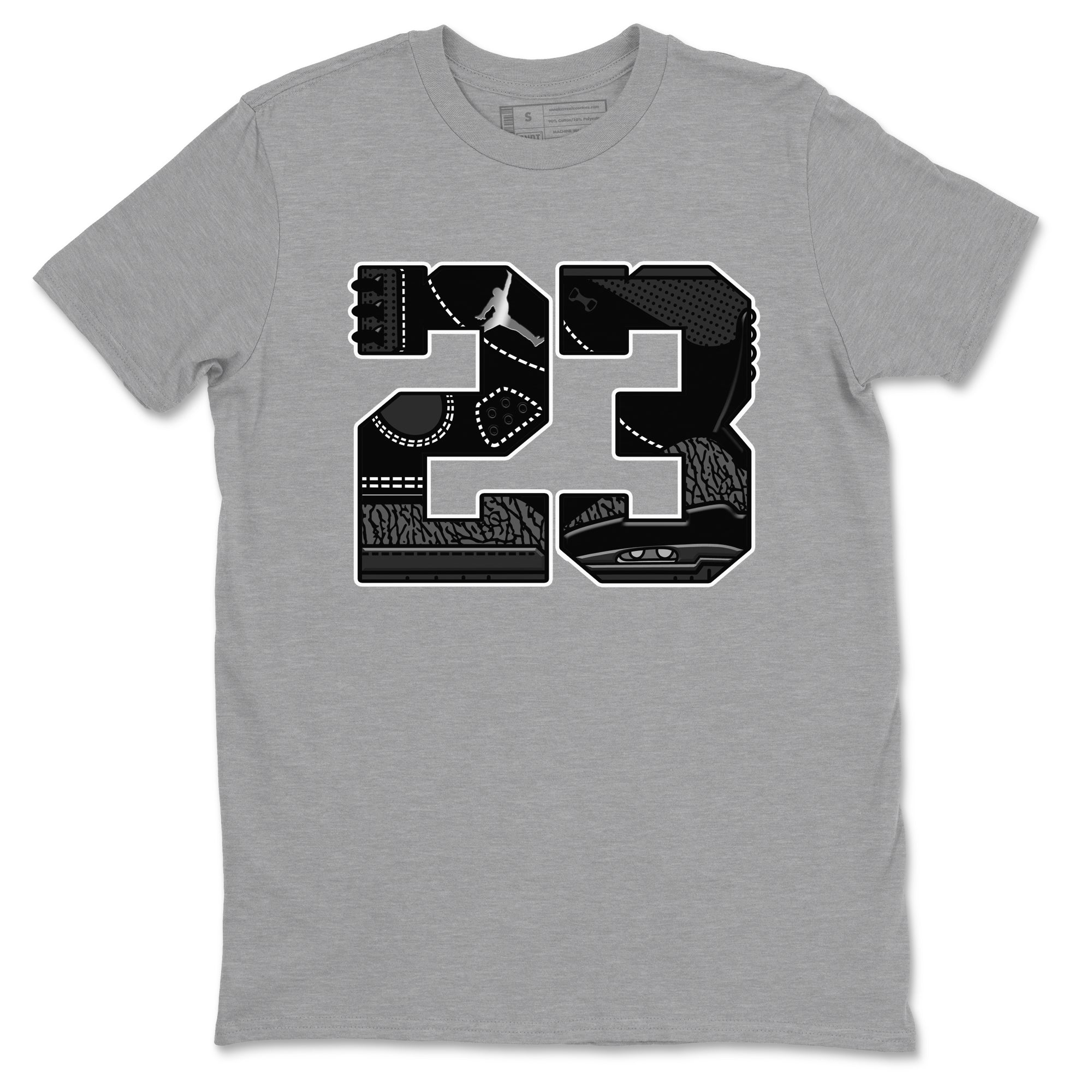 Air Jordan 3 Black Cat shirts to match jordans 23 sneaker match tees Jordan 3 Retro Black Cat best t shirts to wear with jordans SNRT Sneaker Tees unisex cotton Heather Grey 2 shirts