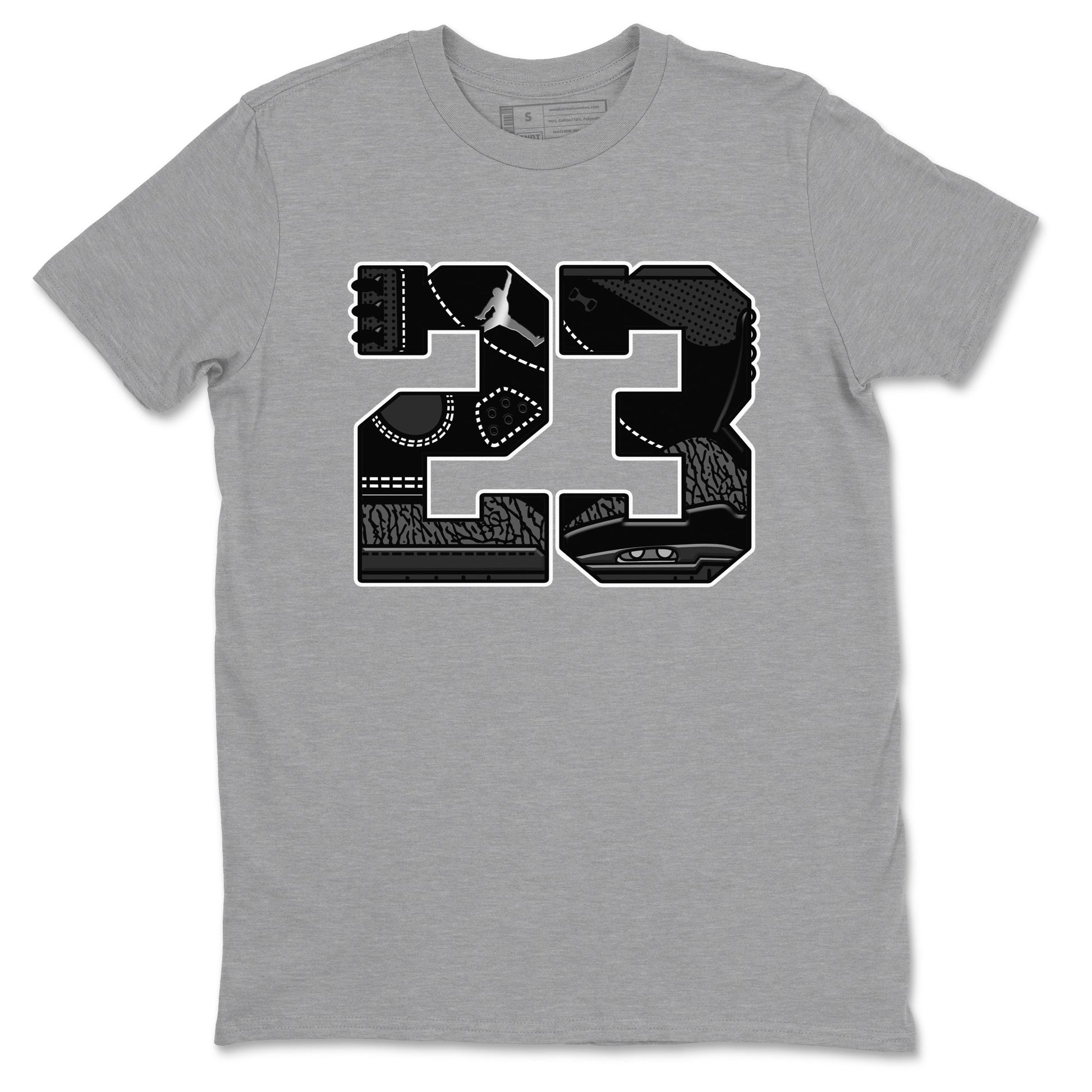 Air Jordan 3 Black Cat shirts to match jordans 23 sneaker match tees Jordan 3 Retro Black Cat best t shirts to wear with jordans SNRT Sneaker Tees unisex cotton Heather Grey 2 shirts