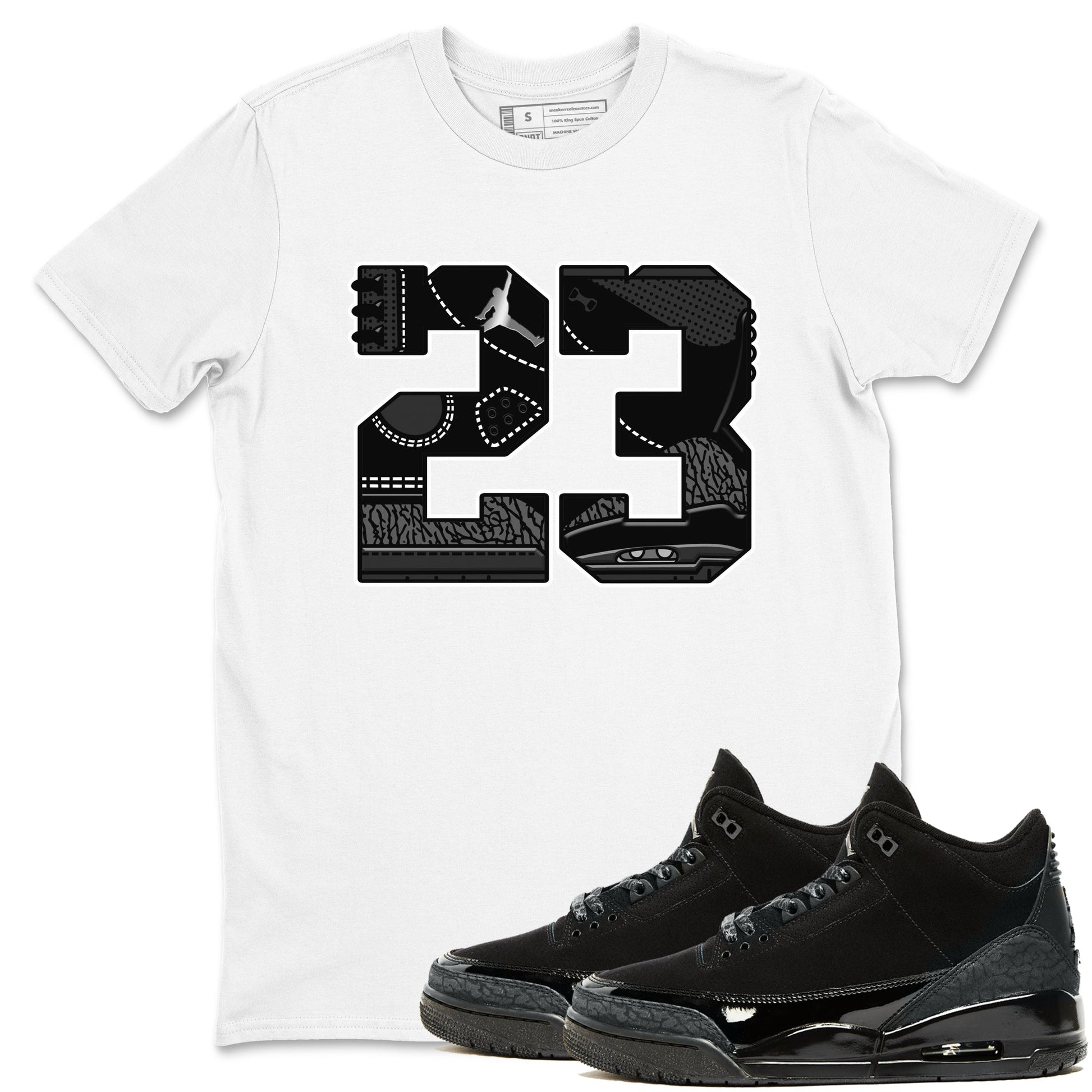 Air Jordan 3 Black Cat shirts to match jordans 23 sneaker match tees Jordan 3 Retro Black Cat best t shirts to wear with jordans SNRT Sneaker Tees unisex cotton White 1 shirts