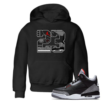 3s Black Cement shirts to match jordans 23 sneaker match tees Air Jordan 3 Retro OG Black Cement match shoes to clothes SNRT Sneaker Tees Youth Baby Black 1 tee
