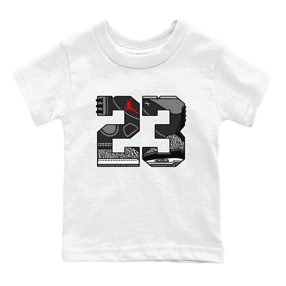 3s Black Cement shirts to match jordans 23 sneaker match tees Air Jordan 3 Retro OG Black Cement match shoes to clothes SNRT Sneaker Tees Youth Baby White 2 tee
