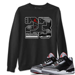 3s Black Cement shirts to match jordans 23 sneaker match tees Air Jordan 3 Retro OG Black Cement match shoes to clothes SNRT Sneaker Tees unisex cotton Black 1 shirts