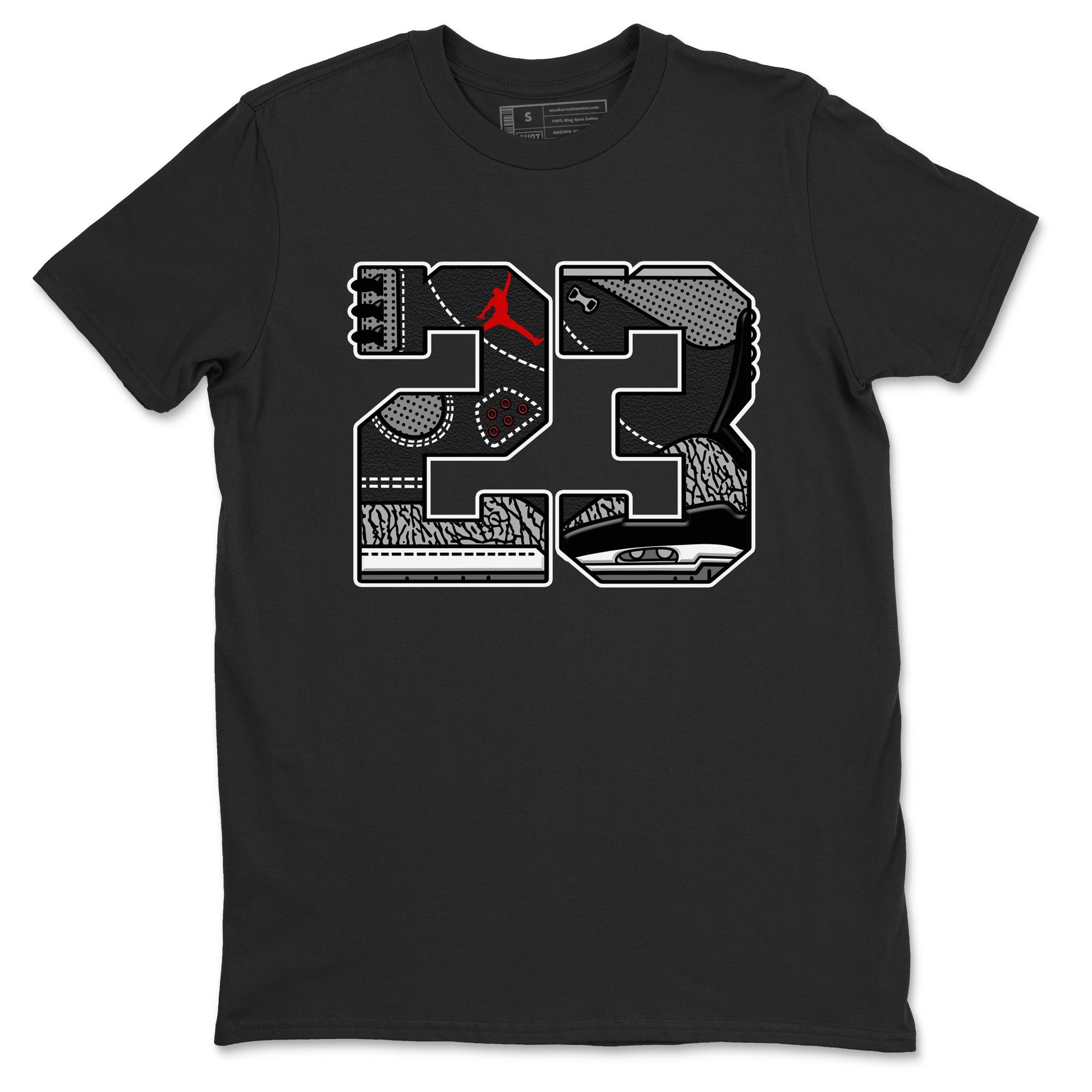 3s Black Cement shirts to match jordans 23 sneaker match tees Air Jordan 3 Retro OG Black Cement match shoes to clothes SNRT Sneaker Tees unisex cotton Black 2 shirts