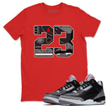 3s Black Cement shirts to match jordans 23 sneaker match tees Air Jordan 3 Retro OG Black Cement match shoes to clothes SNRT Sneaker Tees unisex cotton Red 1 shirts