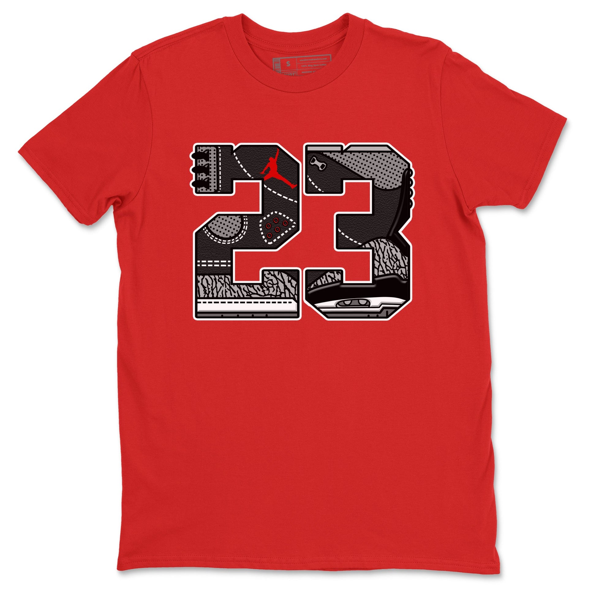 3s Black Cement shirts to match jordans 23 sneaker match tees Air Jordan 3 Retro OG Black Cement match shoes to clothes SNRT Sneaker Tees unisex cotton Red 2 shirts