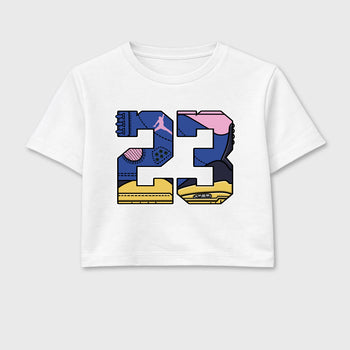 23 women’s crop tee designed to match the Air Jordan 3 Brazil, featuring coordinated White 2 options for a perfect streetwear vibe.