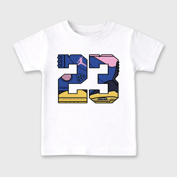 23 affordable baby and kids t-shirt designed to match the Air Jordan 3 Brazil, featuring coordinated White 2 options for the perfect little sneakerhead streetwear look.