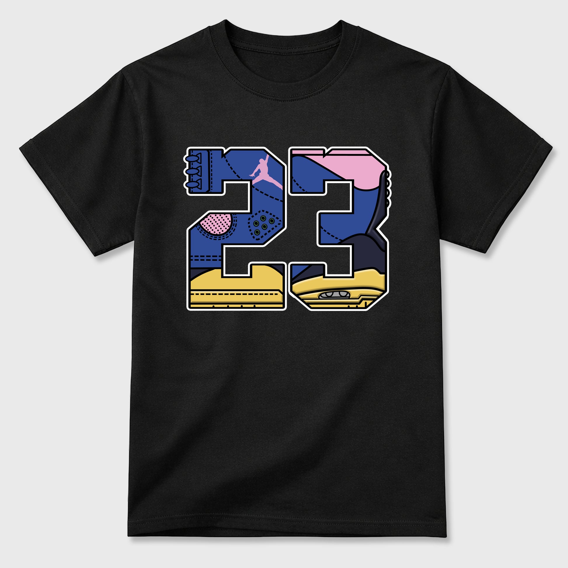 23 Graphic T-Shirt sneaker match tee designed for the Air Jordan 3 Brazil, featuring coordinated color options for a perfect streetwear match. Black 2 shirt.
