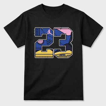 23 Graphic T-Shirt sneaker match tee designed for the Air Jordan 3 Brazil, featuring coordinated color options for a perfect streetwear match. Black 2 shirt.