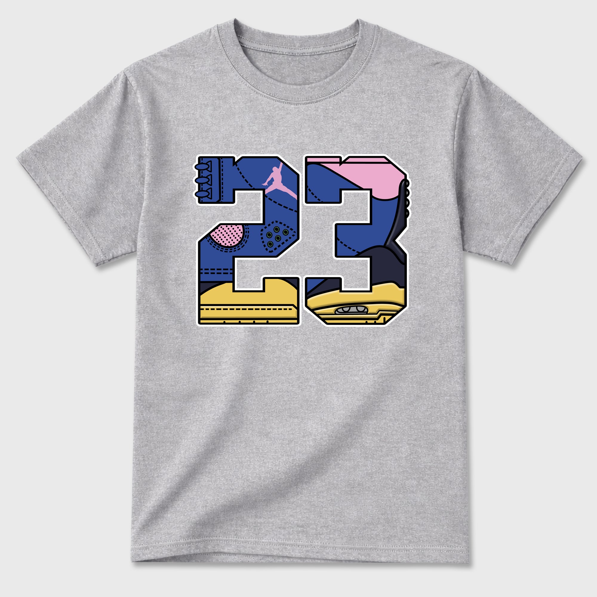 23 Graphic T-Shirt sneaker match tee designed for the Air Jordan 3 Brazil, featuring coordinated color options for a perfect streetwear match. Heather Grey 2 shirt.