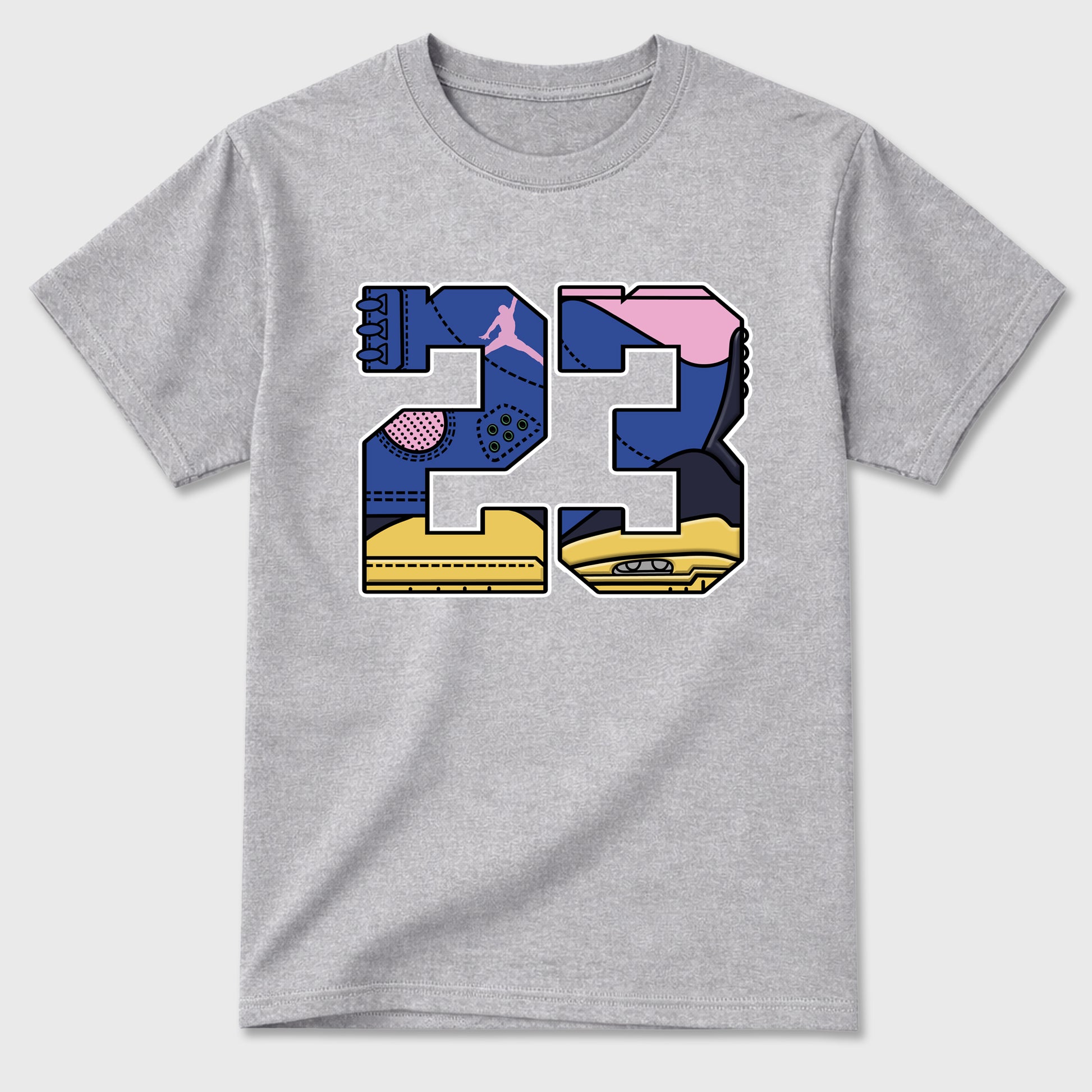 23 Graphic T-Shirt sneaker match tee designed for the Air Jordan 3 Brazil, featuring coordinated color options for a perfect streetwear match. Heather Grey 2 shirt.