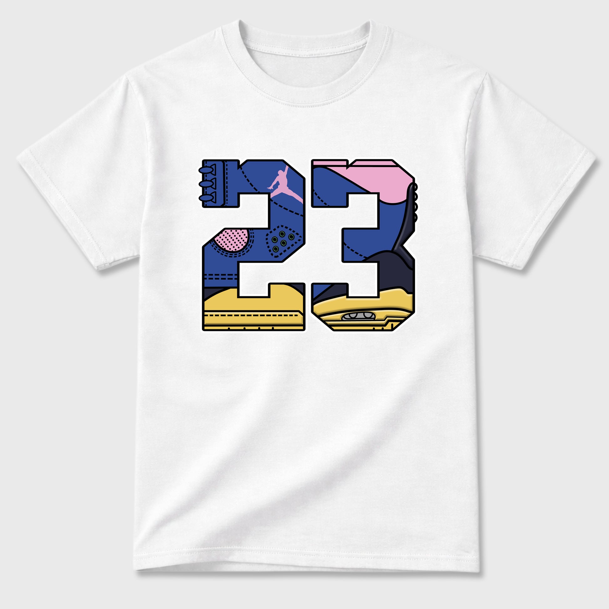 23 Graphic T-Shirt sneaker match tee designed for the Air Jordan 3 Brazil, featuring coordinated color options for a perfect streetwear match. White 2 shirt.