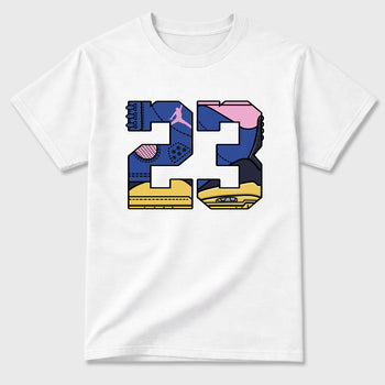 23 Graphic T-Shirt sneaker match tee designed for the Air Jordan 3 Brazil, featuring coordinated color options for a perfect streetwear match. White 2 shirt.