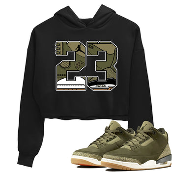 Sneaker Threads – Sneaker Threads To Match Air Jordan 3 Family Affair Shoes – 23 Crop T-Shirt Black 1
