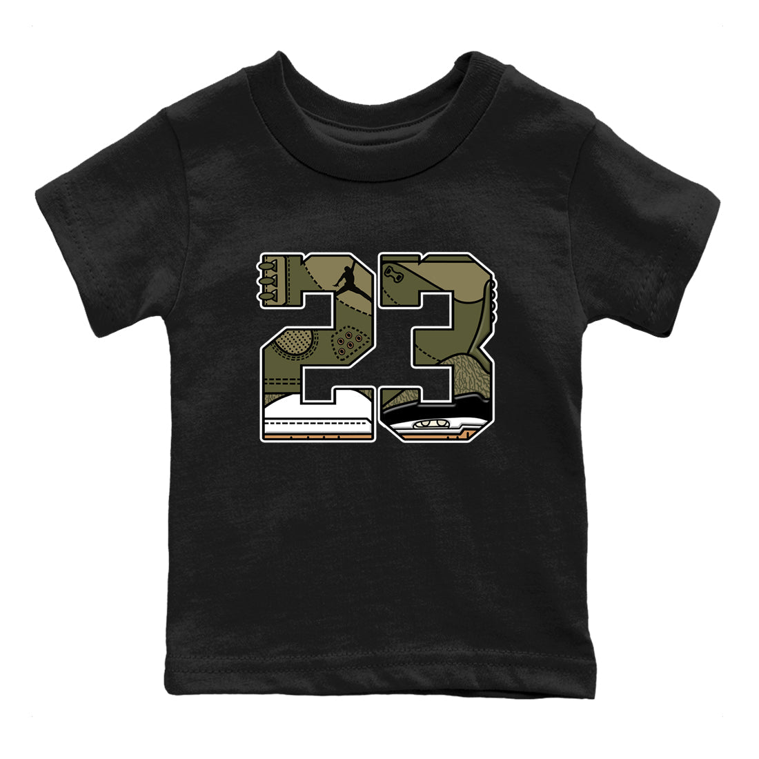 Sneaker Threads – Sneaker Threads To Match Air Jordan 3 Family Affair Shoes – 23 Kids T-Shirt Black 2