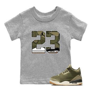 Sneaker Threads – Sneaker Threads To Match Air Jordan 3 Family Affair Shoes – 23 Kids T-Shirt Heather Grey 1