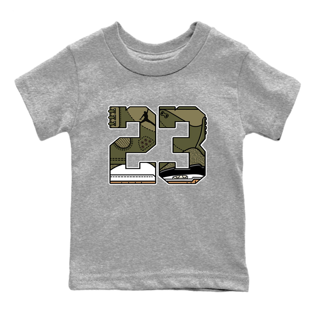 Sneaker Threads – Sneaker Threads To Match Air Jordan 3 Family Affair Shoes – 23 Kids T-Shirt Heather Grey 2