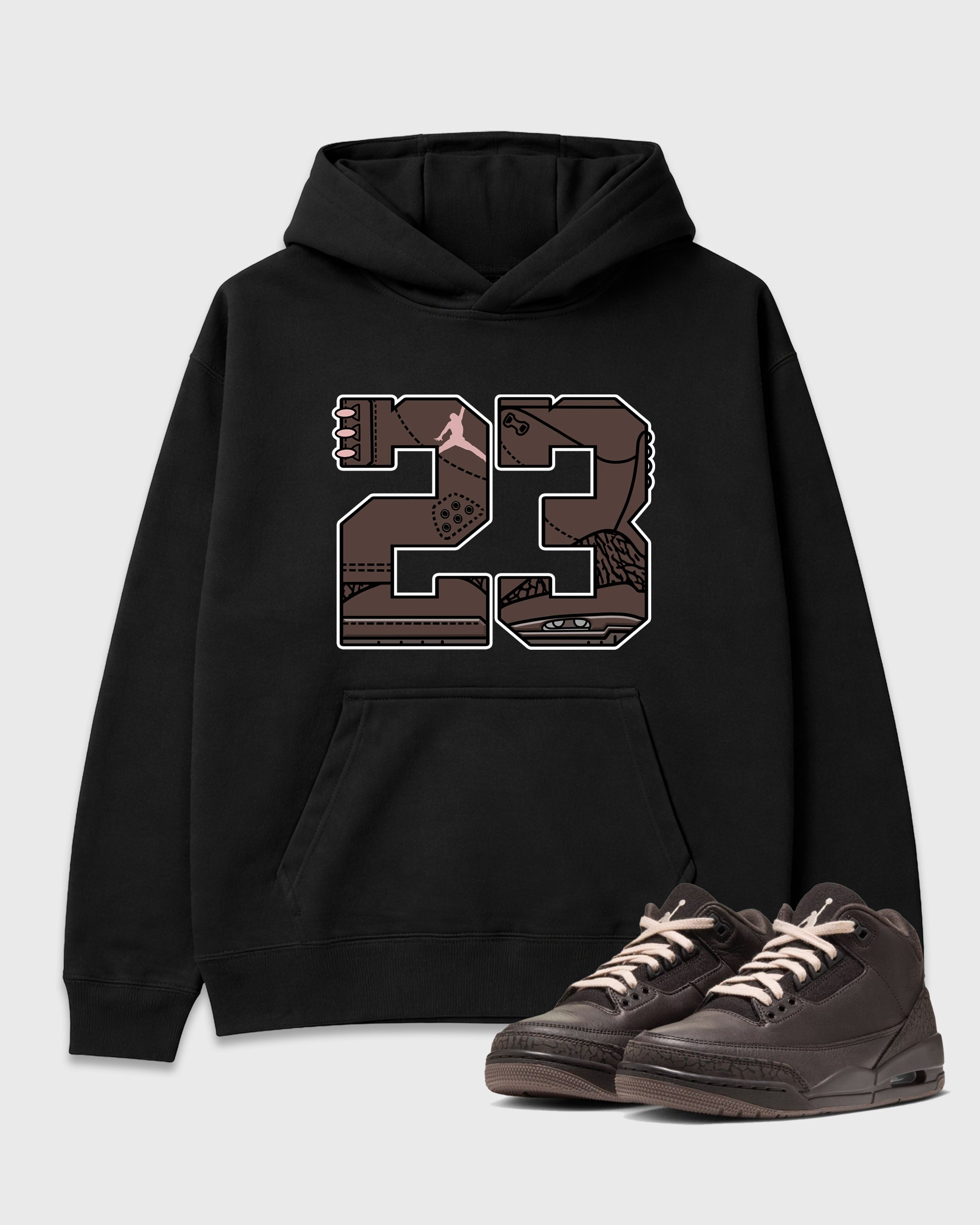 23 Graphic T-Shirt featuring original streetwear artwork designed to match the Air Jordan 3 Fireside. Black 1 Graphic Tee.