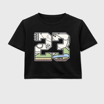 Sneaker match tees – Sneaker Tees To Match Air Jordan 3 Jade Aura Shoes – 23 Crop T-Shirt Black 2