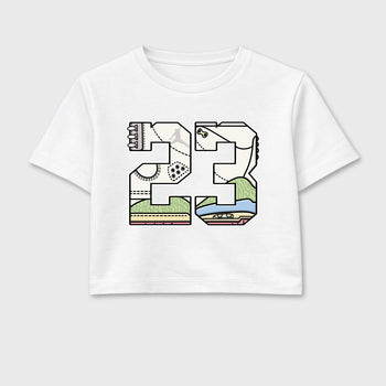 Sneaker match tees – Sneaker Tees To Match Air Jordan 3 Jade Aura Shoes – 23 Crop T-Shirt White 2