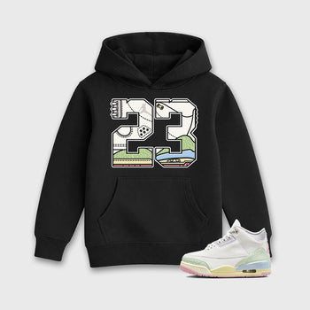 Sneaker match tees – Sneaker Tees To Match Air Jordan 3 Jade Aura Shoes – 23 Kids T-Shirt Black 1