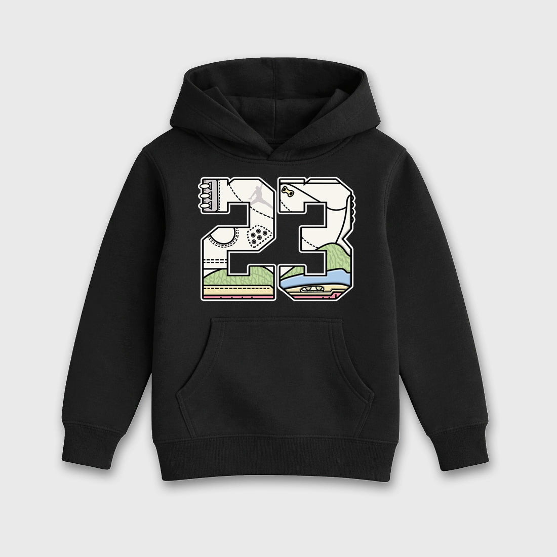Sneaker match tees – Sneaker Tees To Match Air Jordan 3 Jade Aura Shoes – 23 Kids T-Shirt Black 2