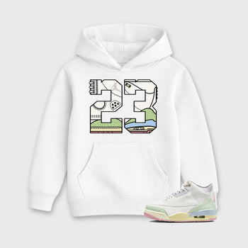 Sneaker match tees – Sneaker Tees To Match Air Jordan 3 Jade Aura Shoes – 23 Kids T-Shirt White 1