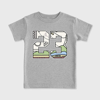 Sneaker match tees – Sneaker Tees To Match Air Jordan 3 Jade Aura Shoes – 23 Kids T-Shirt Heather Grey 2
