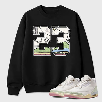 Sneaker match tees – Sneaker Tees To Match Air Jordan 3 Jade Aura Shoes – 23 Tee Black 1