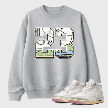 Sneaker match tees – Sneaker Tees To Match Air Jordan 3 Jade Aura Shoes – 23 Tee Heather Grey 1