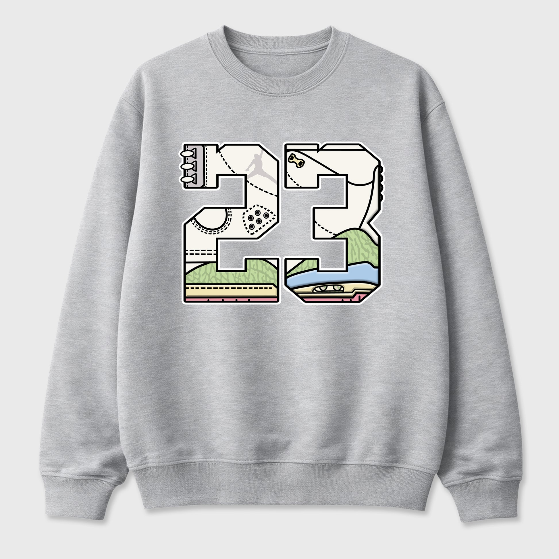 Sneaker match tees – Sneaker Tees To Match Air Jordan 3 Jade Aura Shoes – 23 Tee Heather Grey 2