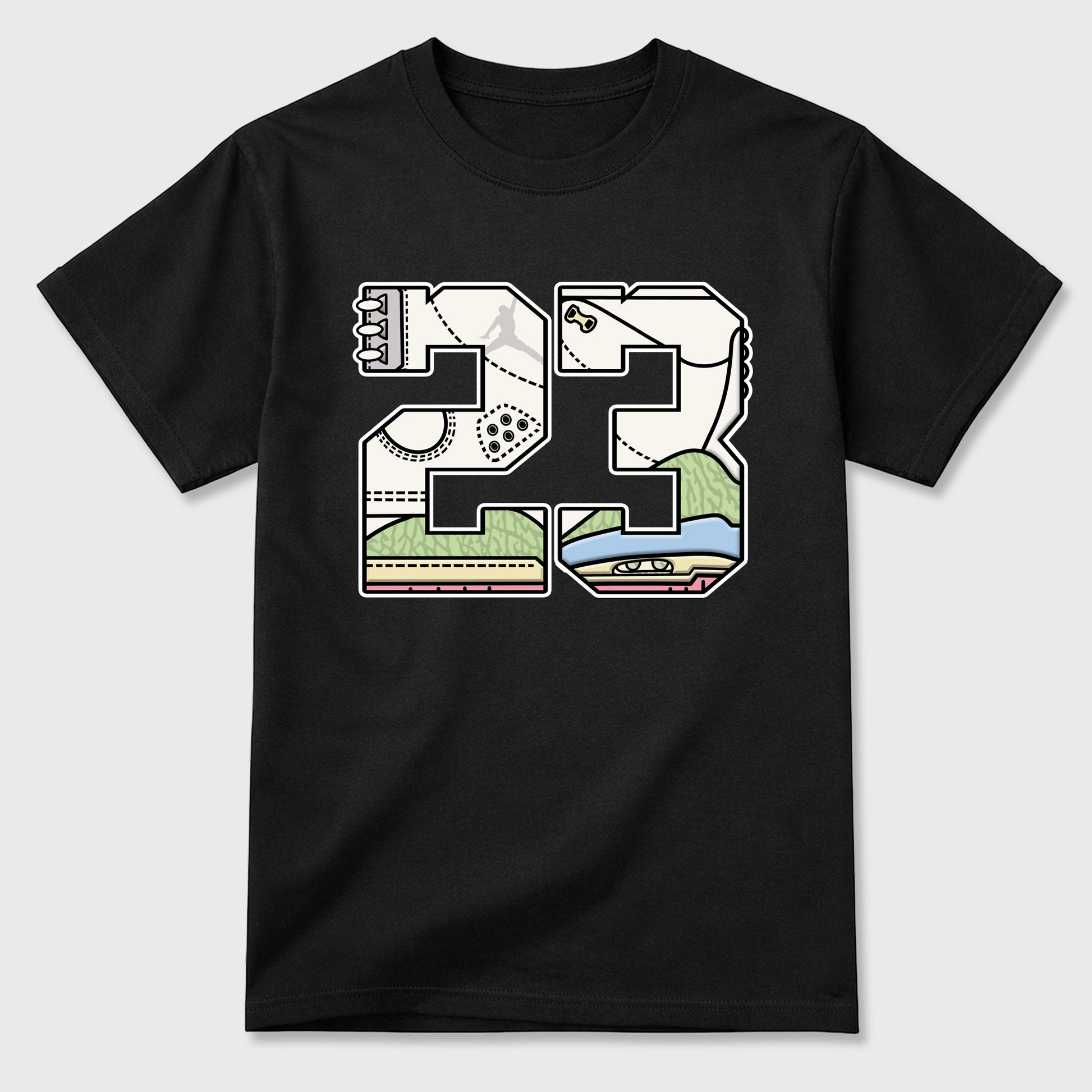 Sneaker match tees – Sneaker Tees To Match Air Jordan 3 Jade Aura Shoes – 23 Tee Black 2