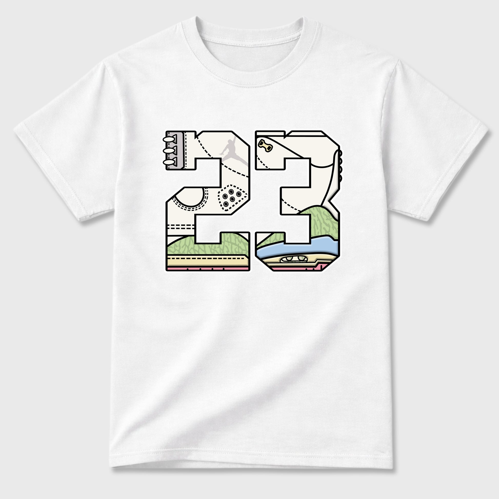 Sneaker match tees – Sneaker Tees To Match Air Jordan 3 Jade Aura Shoes – 23 Tee White 2