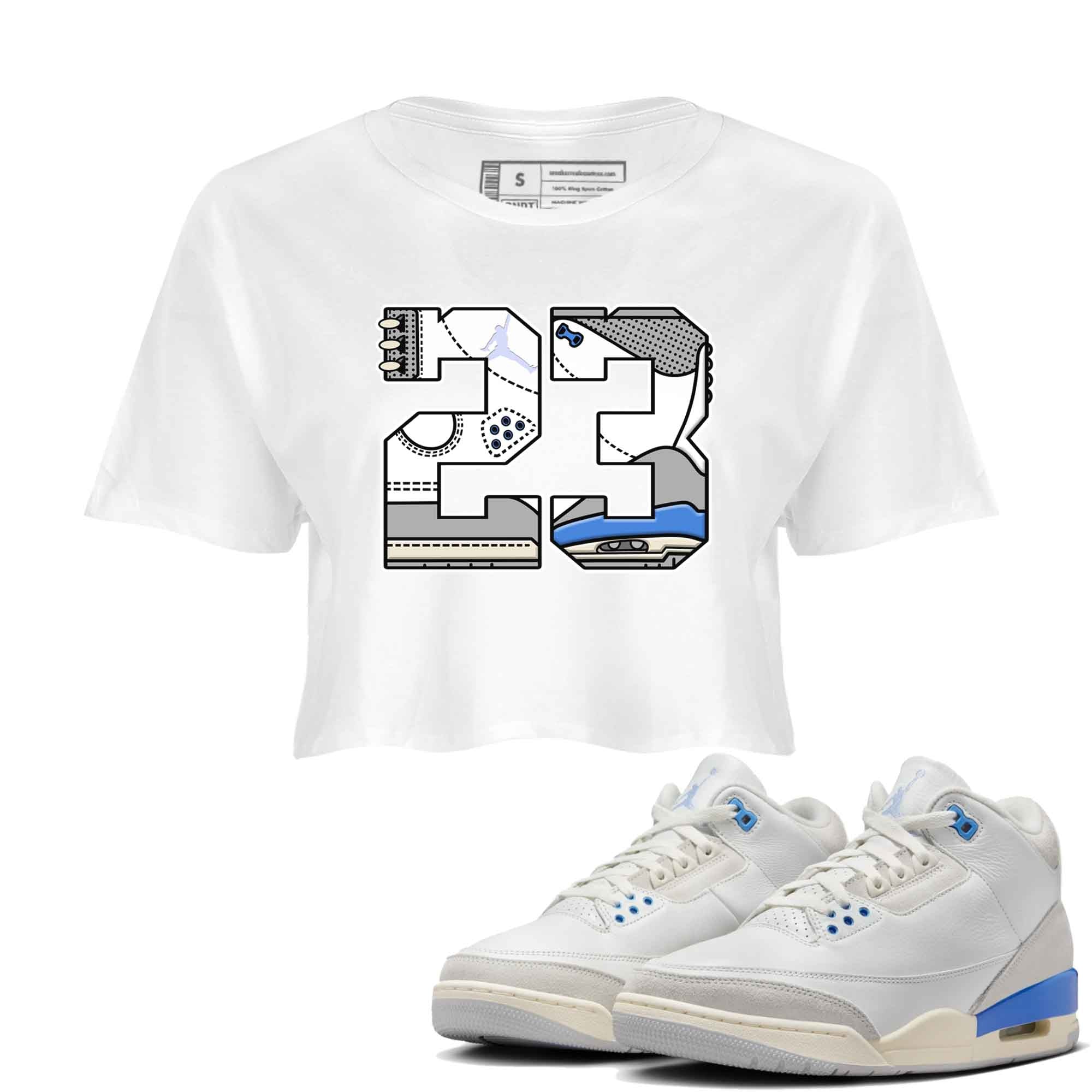 3s Lucky Shorts shirts to match jordans 23 best t shirts to wear with jordans Air Jordan 3 Lucky Shorts match shoes to clothes SNRT Sneaker Tees unisex cotton White 1 crop tee