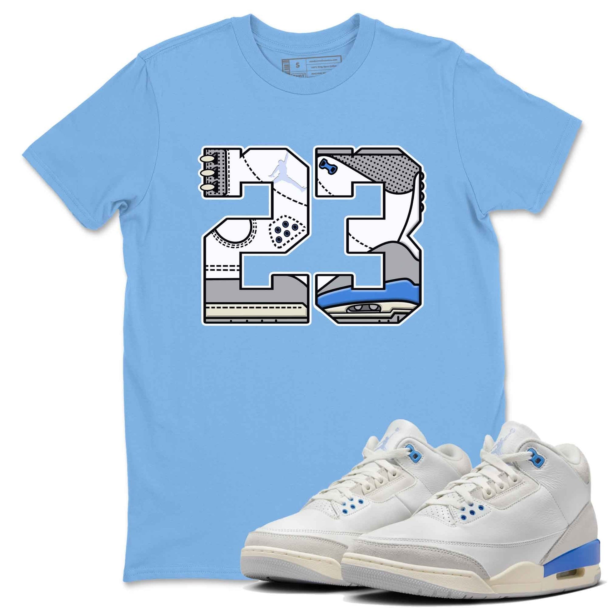 3s Lucky Shorts shirts to match jordans 23 best t shirts to wear with jordans Air Jordan 3 Lucky Shorts match shoes to clothes SNRT Sneaker Tees unisex cotton Carolina Blue 1 shirts