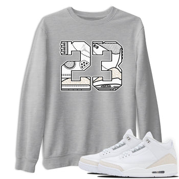 23 sneaker match t-shirt styled to complete your fit with the Air Jordan 3 Pure Money sneakers, shown in Heather Grey 1.