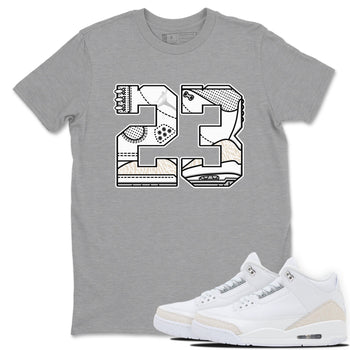23 sneaker match t-shirt styled to complete your fit with the Air Jordan 3 Pure Money sneakers, shown in Heather Grey 1.