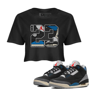 23 womens crop tee made to vibe with the Air Jordan 3 Rare Air sneakers — the perfect match in Black 1.