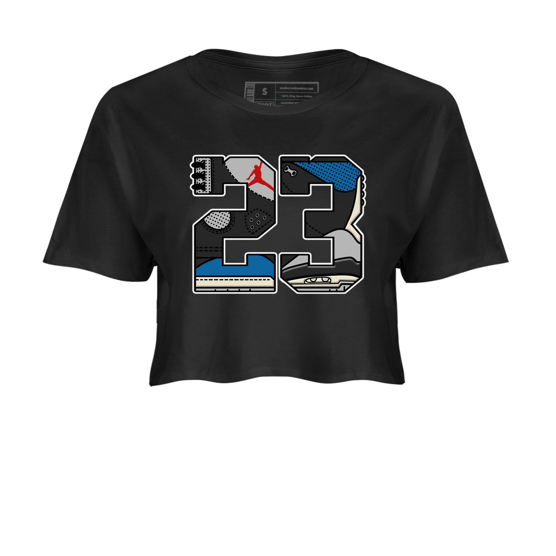 23 womens crop tee made to vibe with the Air Jordan 3 Rare Air sneakers — the perfect match in Black 2.