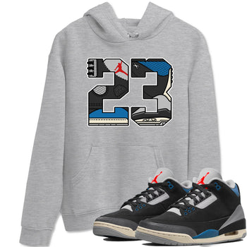 23 sneaker match t-shirt styled to complete your fit with the Air Jordan 3 Rare Air sneakers, shown in Heather Grey 1.