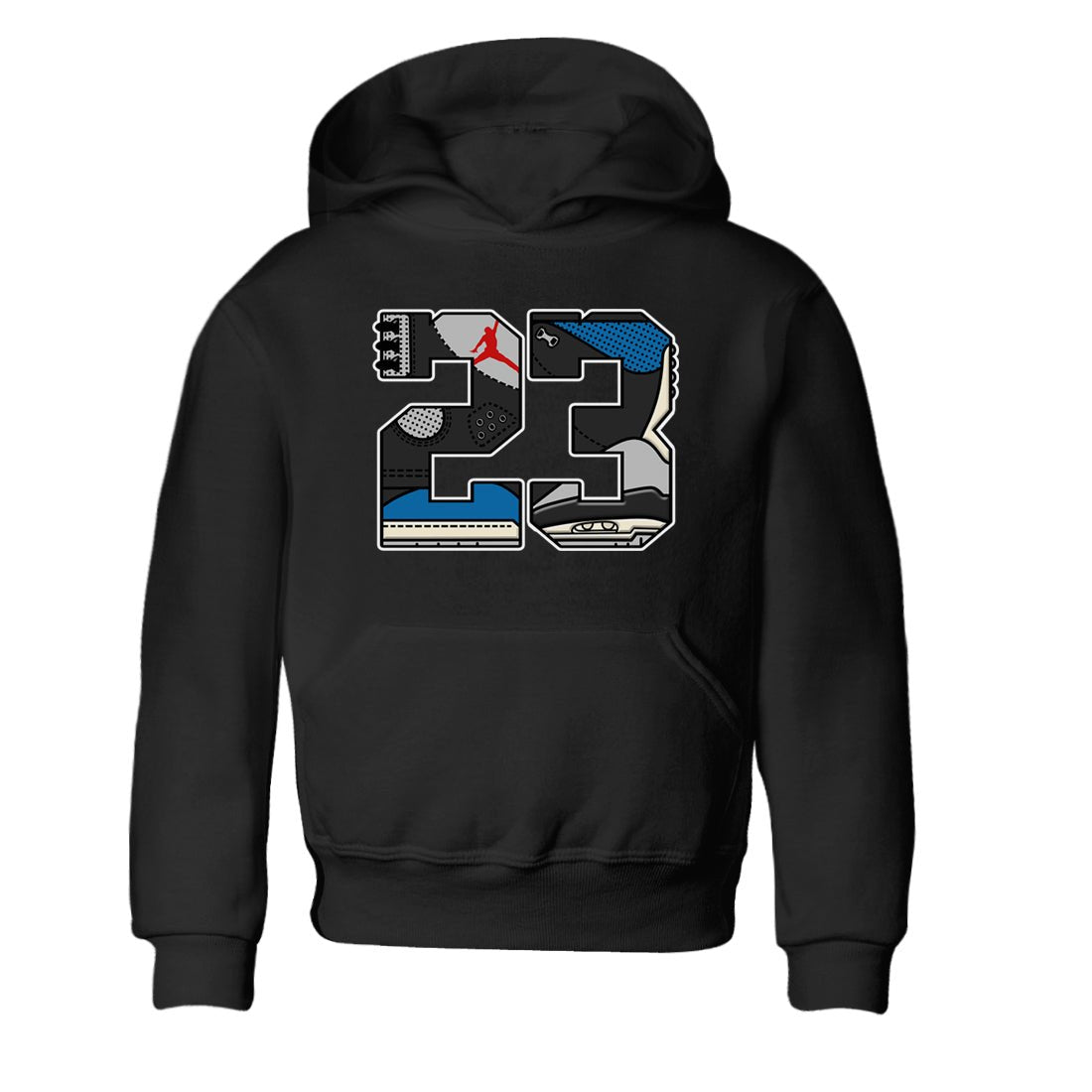 23 baby and kids t-shirt crafted for little sneakerheads to shine with the Air Jordan 3 Rare Air sneakers, displayed in Black 2.