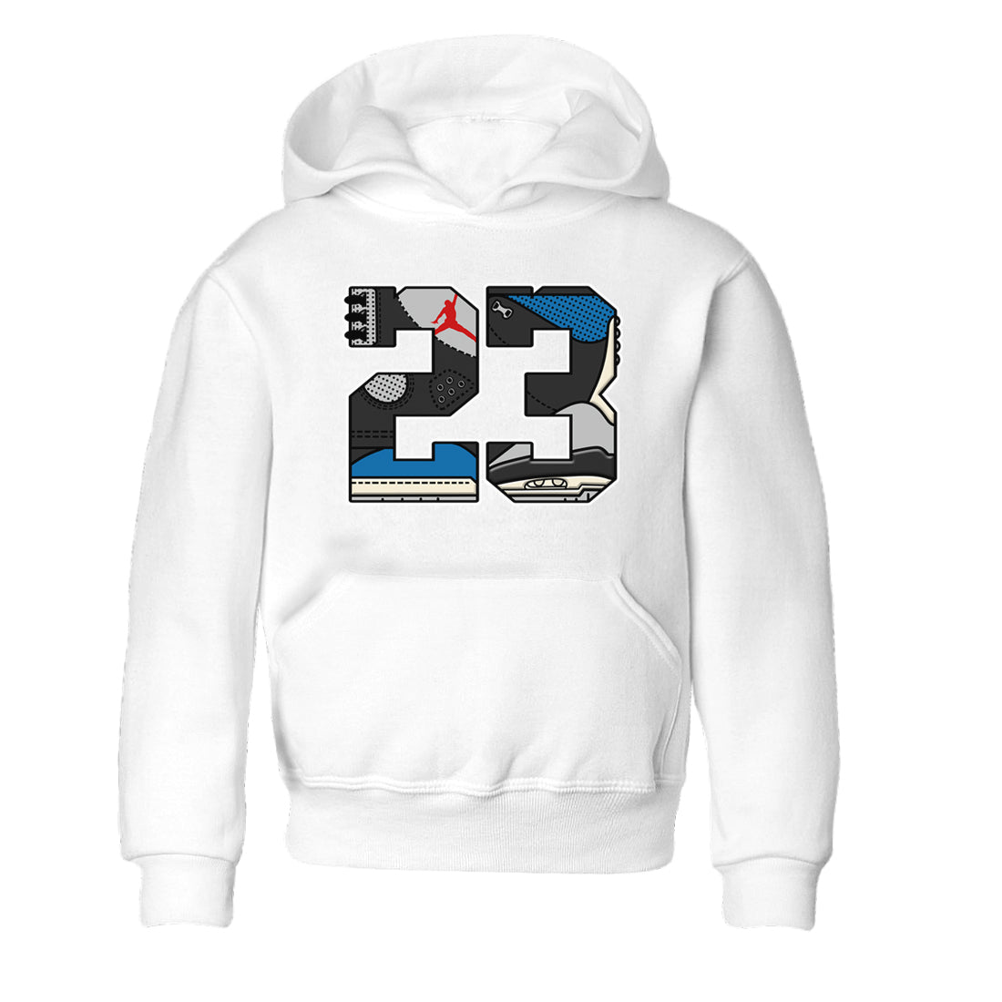 23 baby and kids t-shirt crafted for little sneakerheads to shine with the Air Jordan 3 Rare Air sneakers, displayed in White 2.