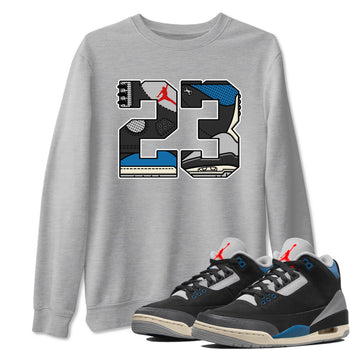 23 sneaker match t-shirt styled to complete your fit with the Air Jordan 3 Rare Air sneakers, shown in Heather Grey 1.