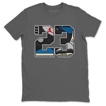 23 sneaker match t-shirt styled to complete your fit with the Air Jordan 3 Rare Air sneakers, shown in Cool Grey 2.