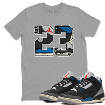 23 sneaker match t-shirt styled to complete your fit with the Air Jordan 3 Rare Air sneakers, shown in Heather Grey 1.