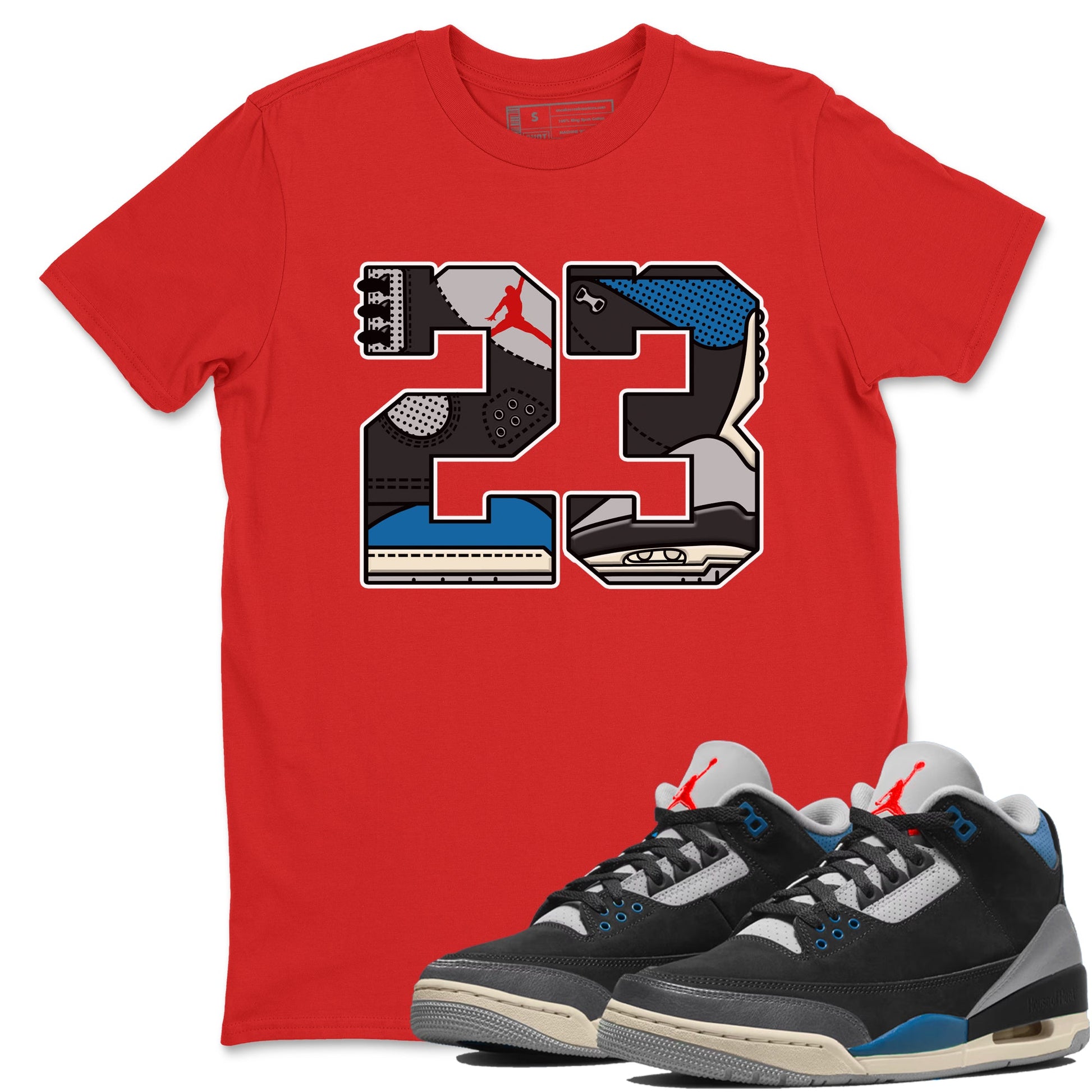 23 sneaker match t-shirt styled to complete your fit with the Air Jordan 3 Rare Air sneakers, shown in Red 1.