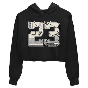 3s Sail and Cement Grey shirts to match jordans 23 sneaker match tees Air Jordan 3 Retro Sail and Cement Grey match shoes to clothes SNRT Sneaker Tees unisex cotton Black 2 crop tee