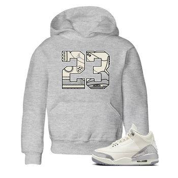 3s Sail and Cement Grey shirts to match jordans 23 sneaker match tees Air Jordan 3 Retro Sail and Cement Grey match shoes to clothes SNRT Sneaker Tees Youth Baby Heather Grey 1 tee